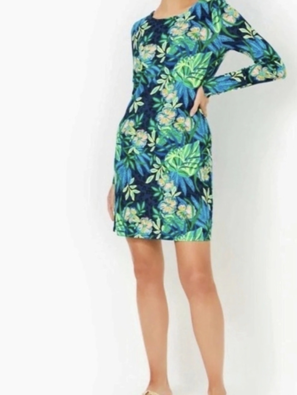 Lilly Pulitzer Floral Dress Blue & Green Size Medium NWT